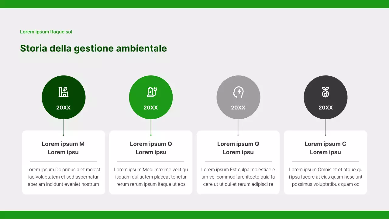 Un semplice rapporto sulla responsabilità sociale d'impresa in verde e grigio