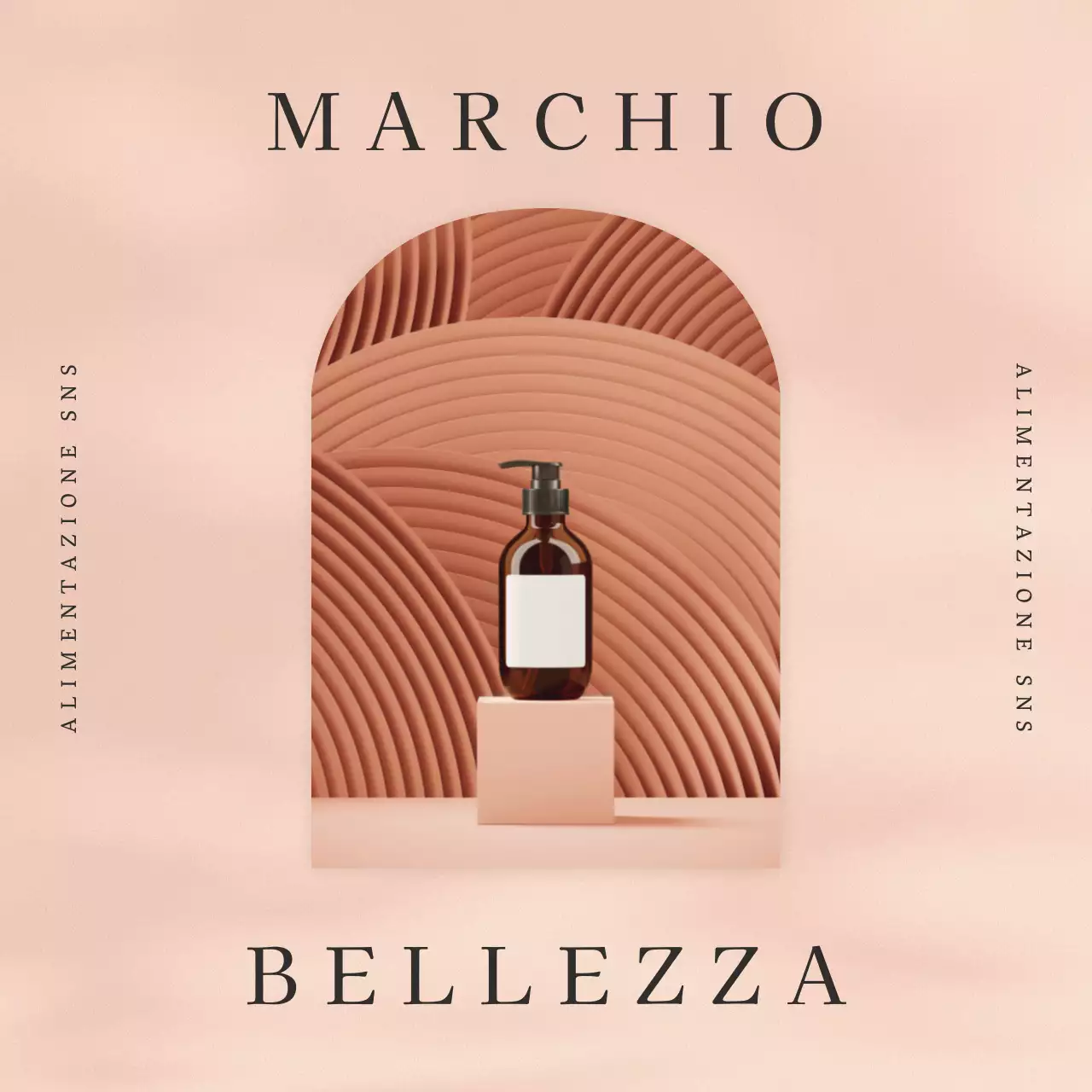 Una semplice pubblicità del feed Instagram di cosmetici rosa