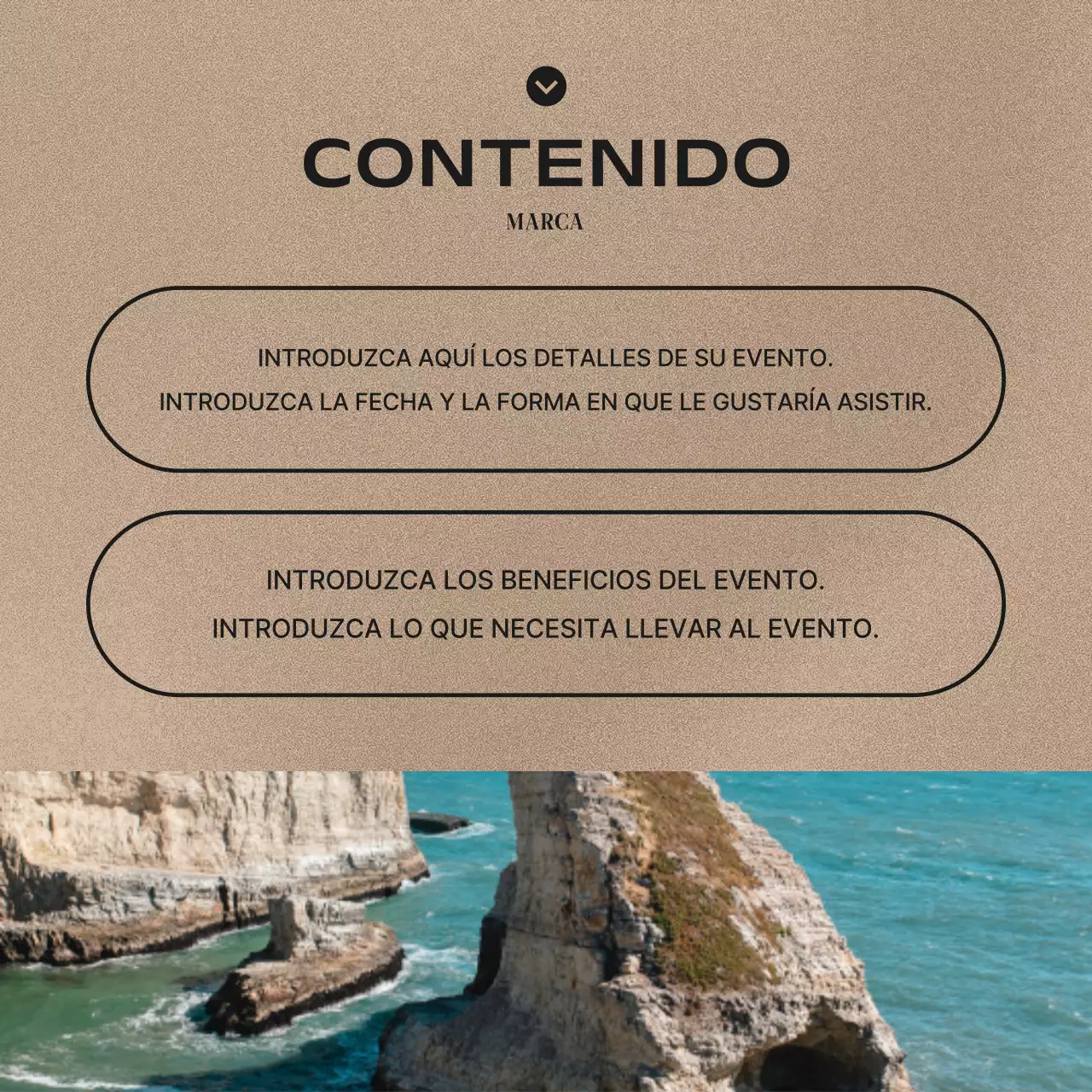 Un post sobre los kits de marca de moda en redes sociales en marrón y rojo