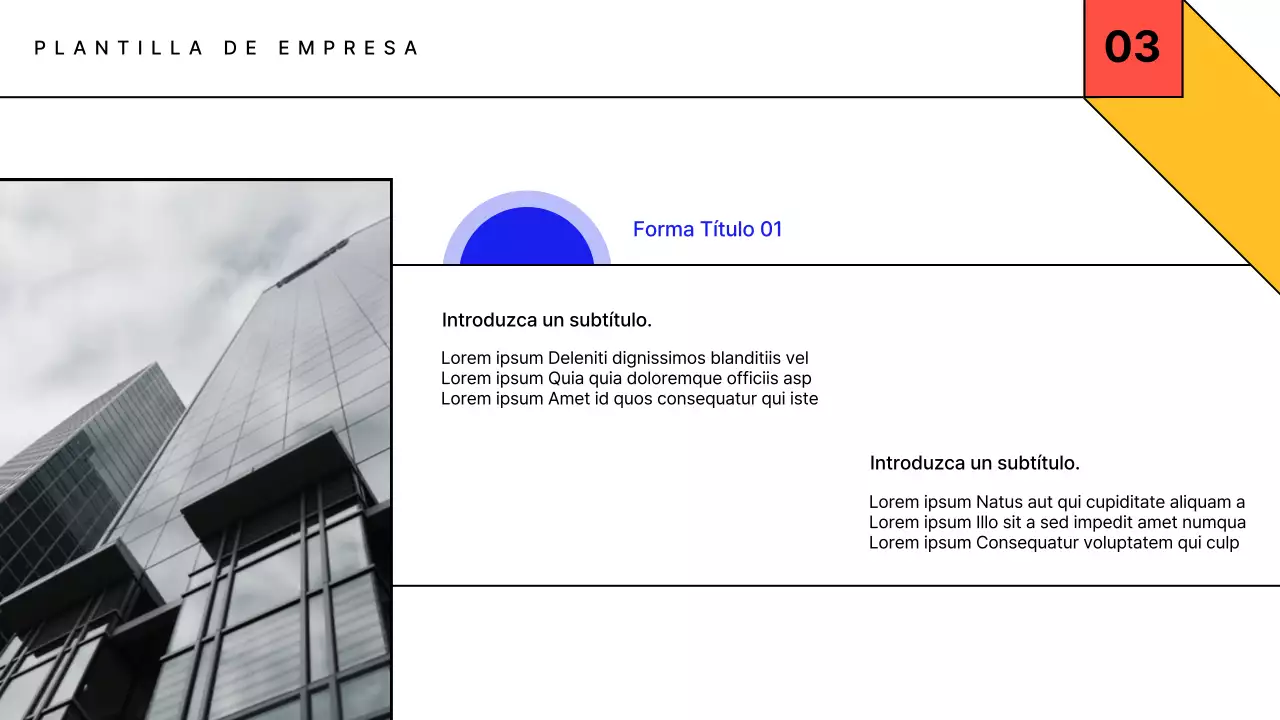 Un sencillo informe empresarial en amarillo y rojo