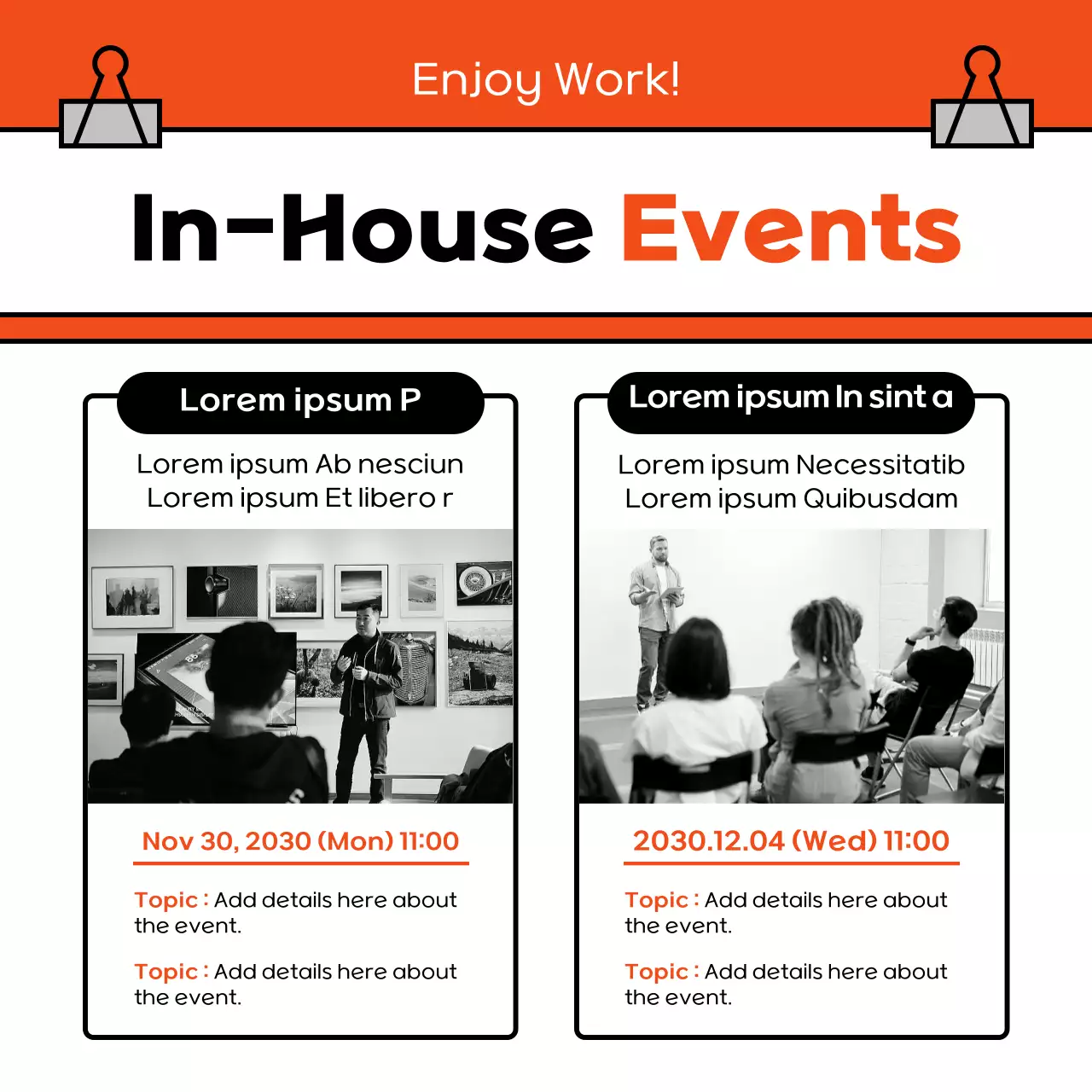 Orange Modern Training Promotion Instagram Carousel