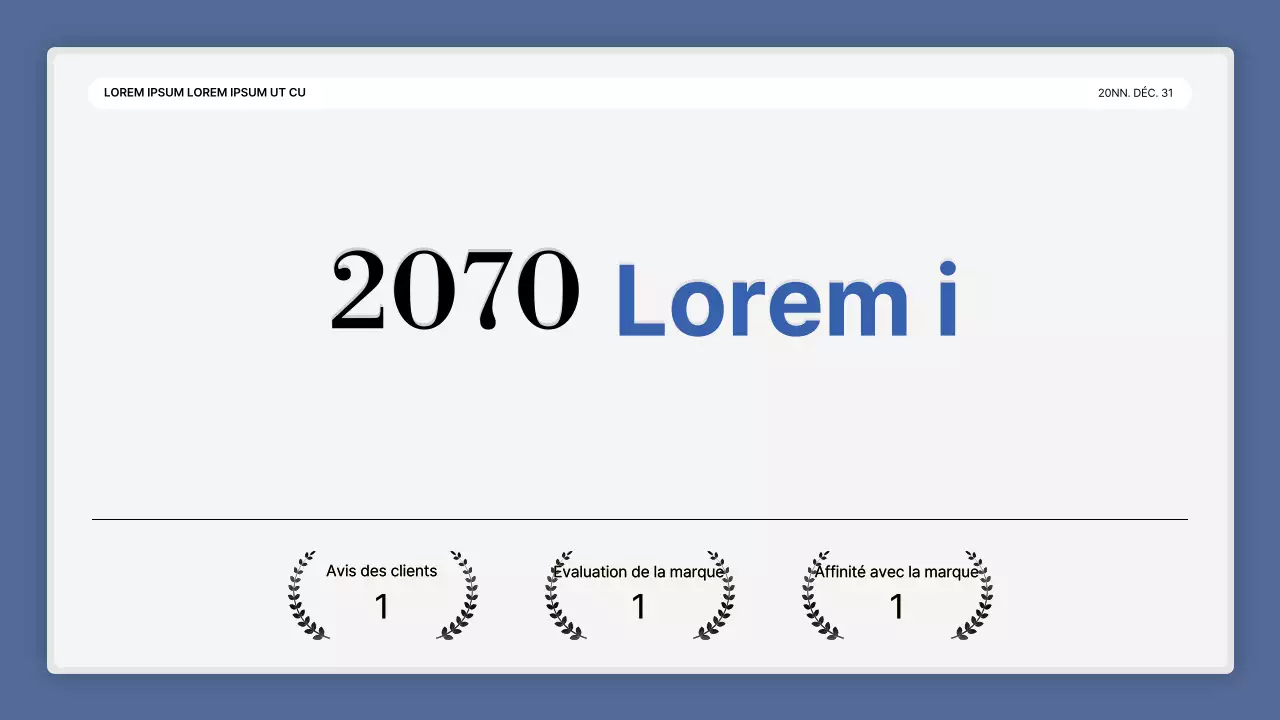 Une simple présentation de performance en bleu et blanc et un rapport sur l'événement de fin d'année