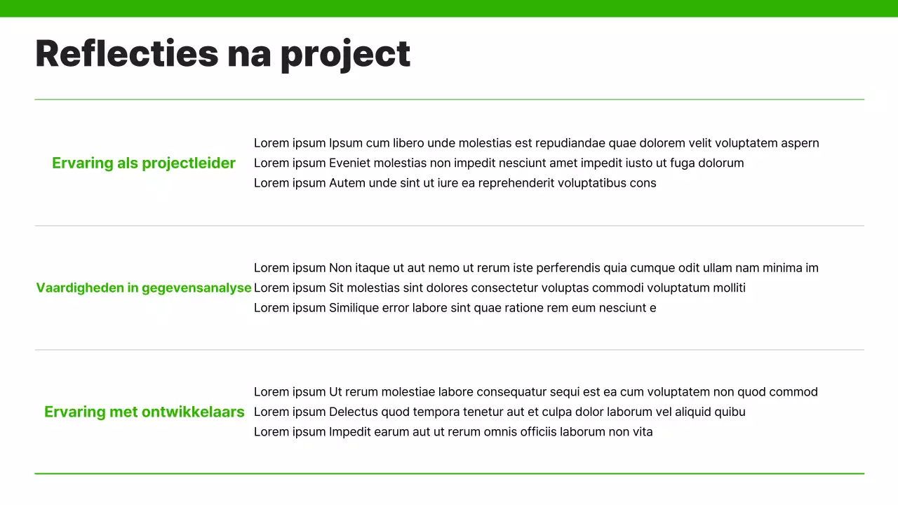 Een eenvoudige loopbaanportefeuille in groen