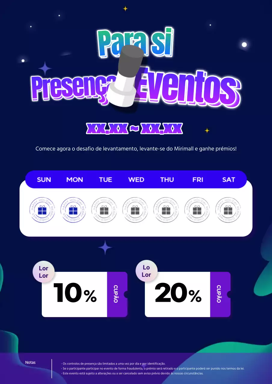 Promover eventos de participação em azul e roxo
