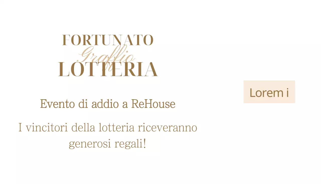 Lotteria per la festa di fine anno con accenti dorati su sfondo nero