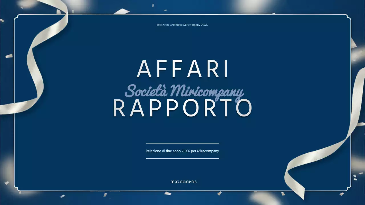 Un lussuoso rapporto sulle prestazioni di fine anno in blu navy e argento