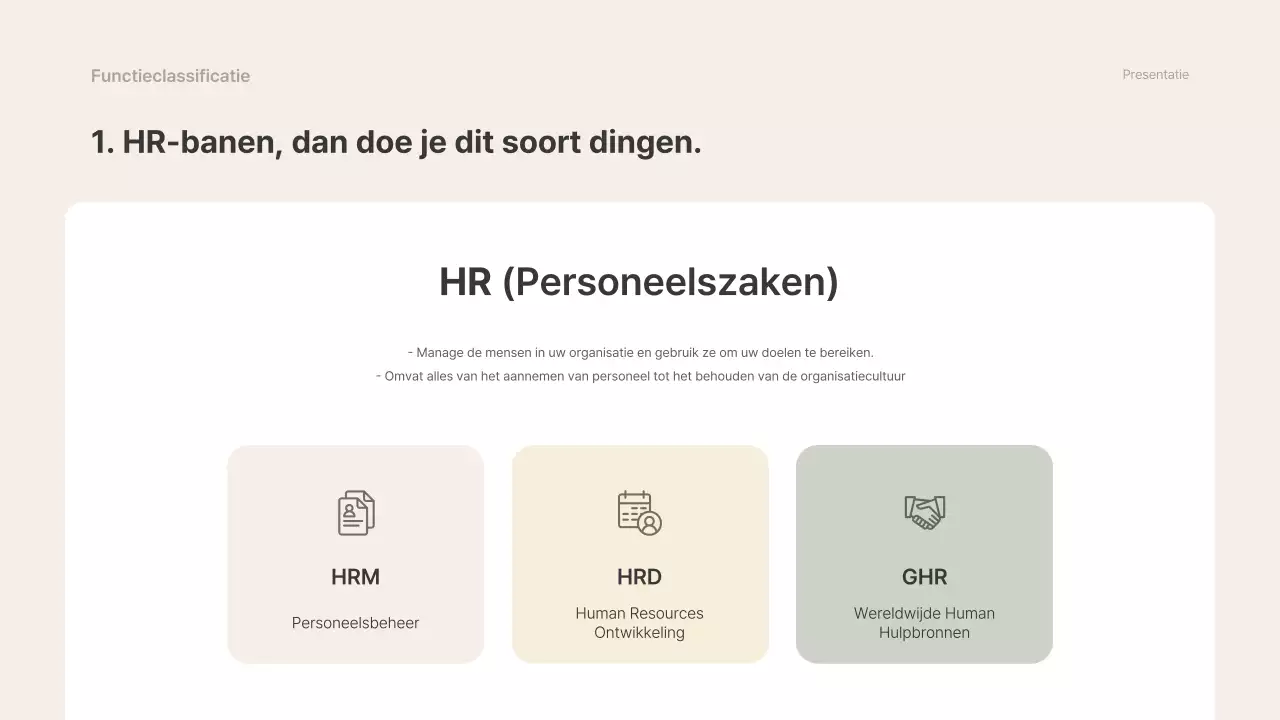 Beige en grijs, eenvoudig materiaal voor een spoedcursus voor zittend personeel