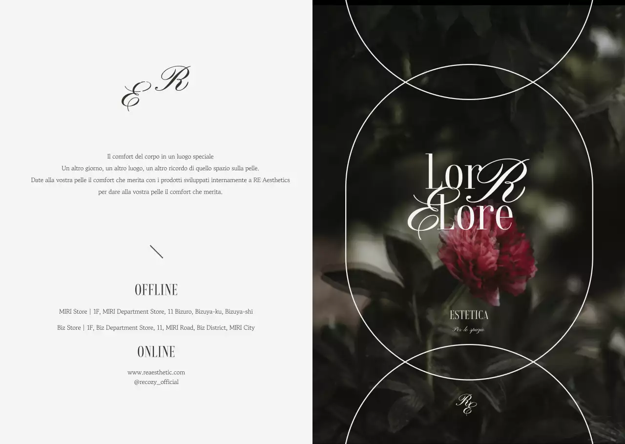 Presentazione di un marchio di cosmetici estetici sofisticati