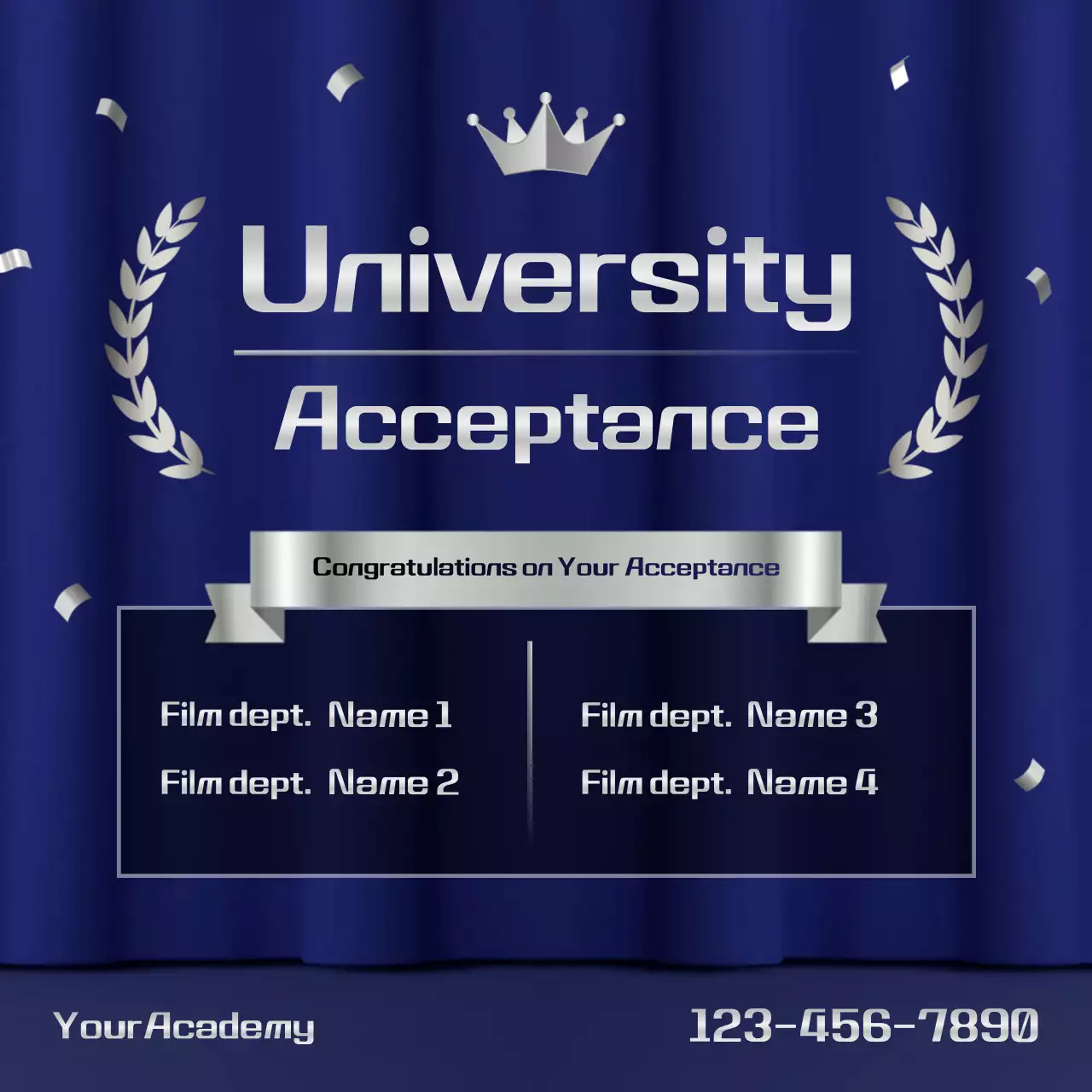 Blue Classic University Announcement Social Media Post