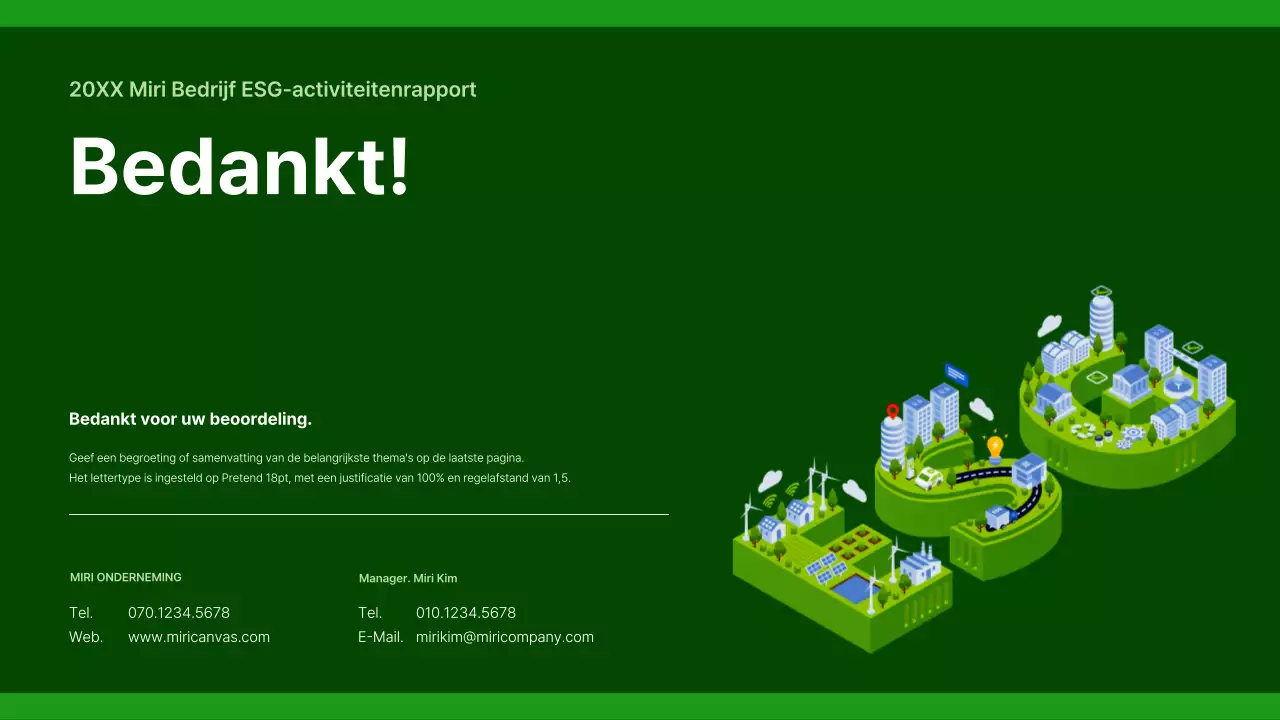 Een eenvoudig rapport over maatschappelijk verantwoord ondernemen in groen en grijs