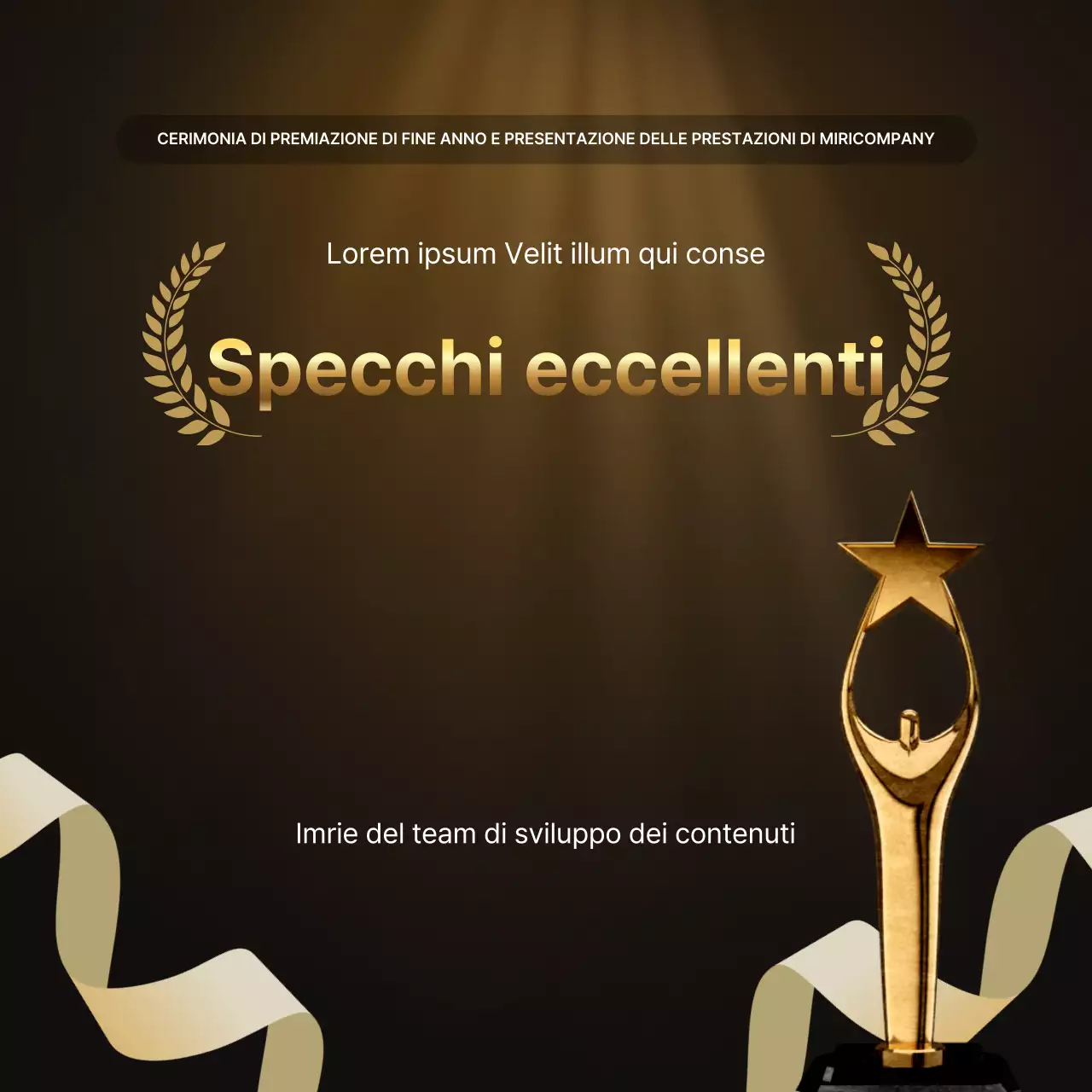 Presentazioni sulle performance dell'oro e del marrone di lusso e relazioni sugli eventi di fine anno