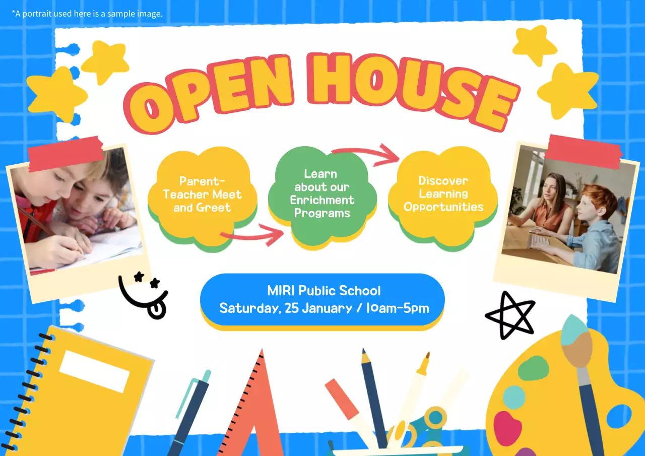 Yellow Playful School Event Invitation Poster