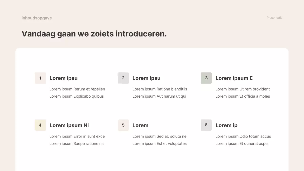 Beige en grijs, eenvoudig materiaal voor een spoedcursus voor zittend personeel
