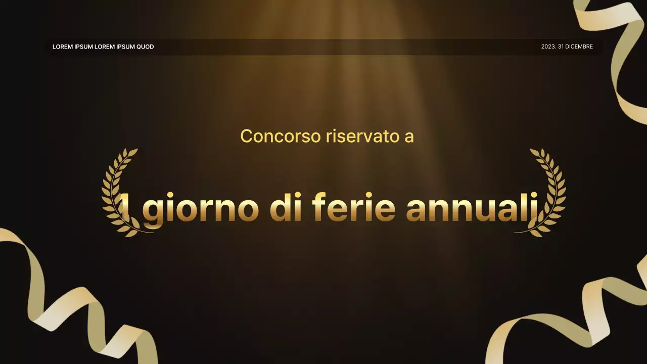 Una lussuosa presentazione delle prestazioni in oro e marrone e un resoconto dell'evento di fine anno