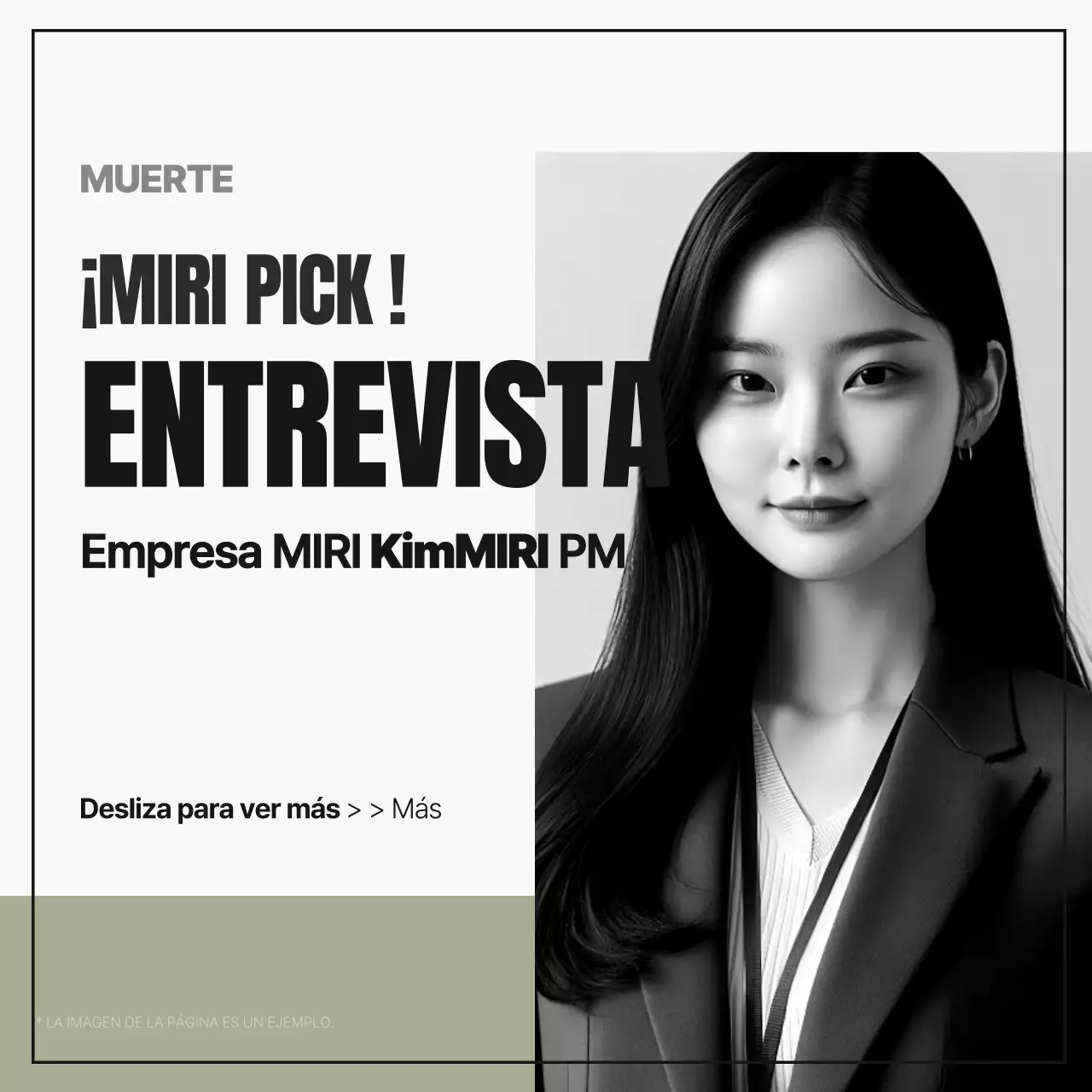 Retrato corporativo sencillo entrevista revista en blanco y negro y de color caqui