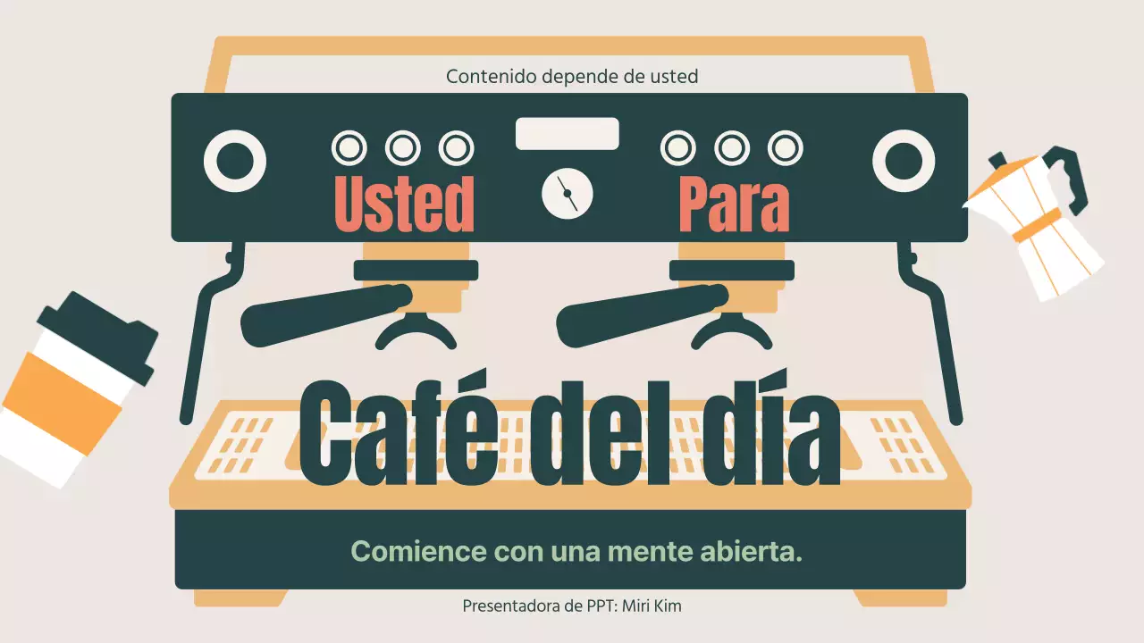 Promocione su cafetería con un toque de color caqui y naranja