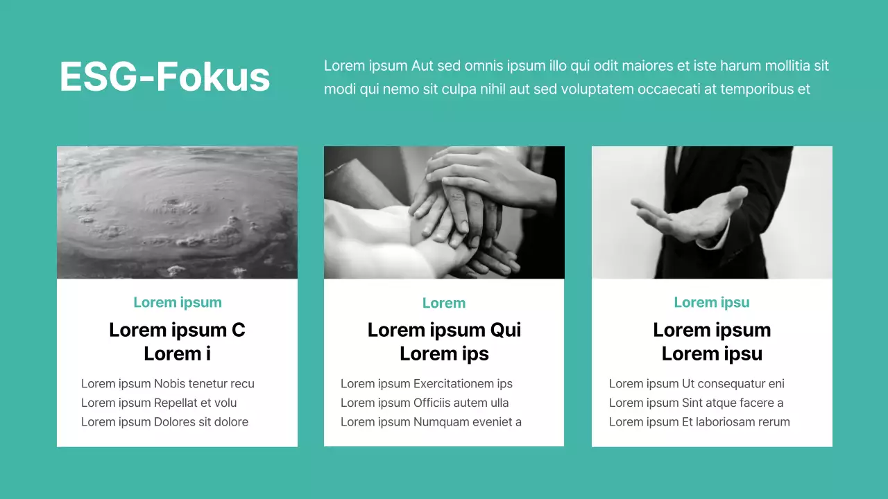 Basic-Feeling mit mintfarbenem Akzent ESG-Bericht