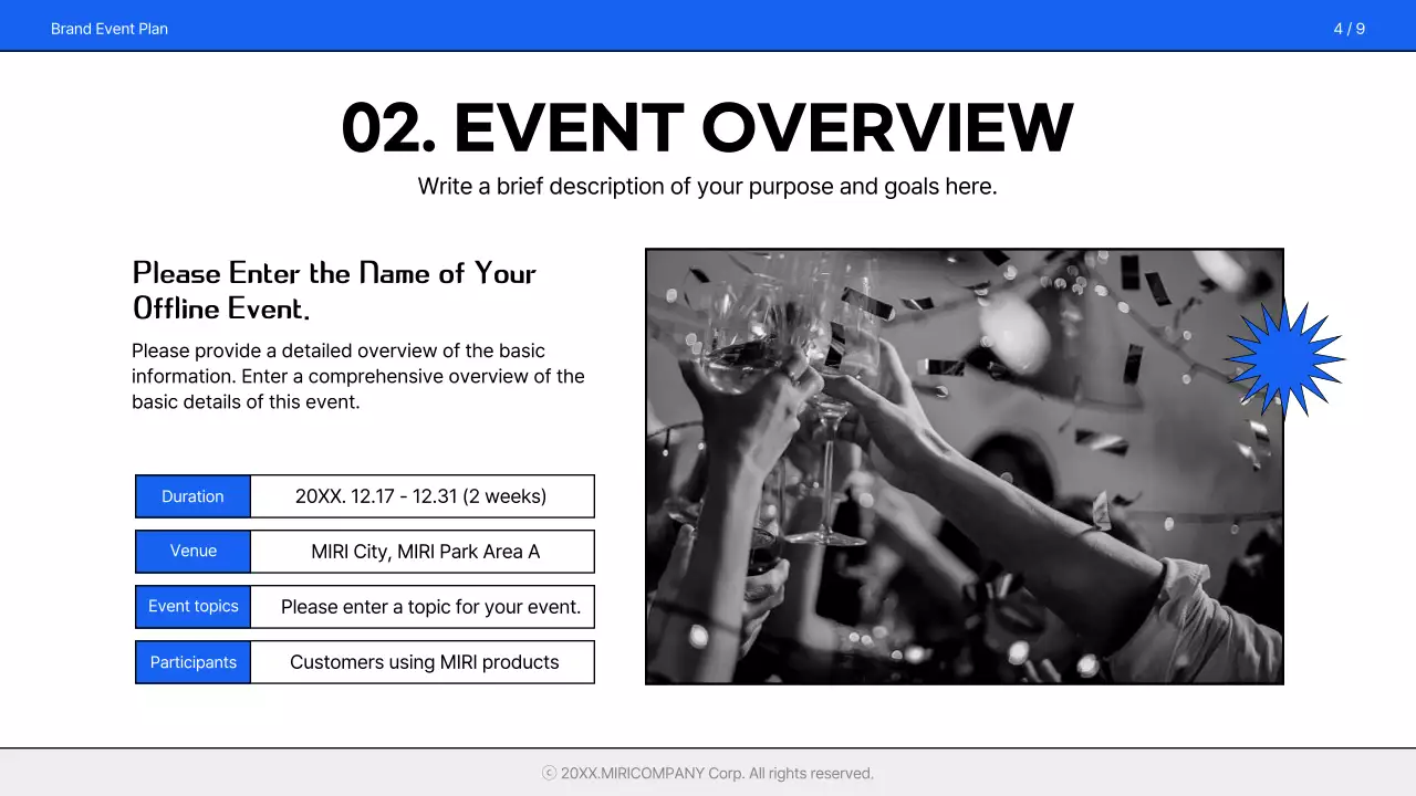 Blue Modern Event Plan Document Presentation