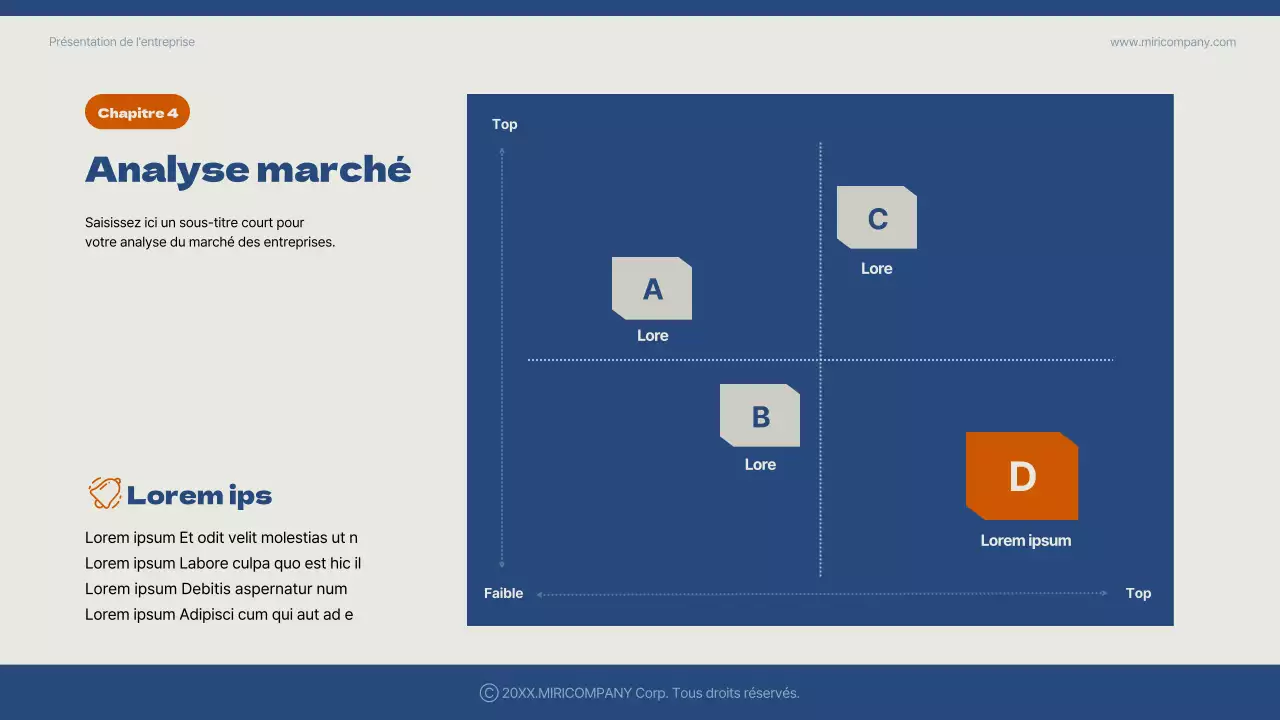 Un plan d'affaires simple pour le Nouvel An, en bleu et orange