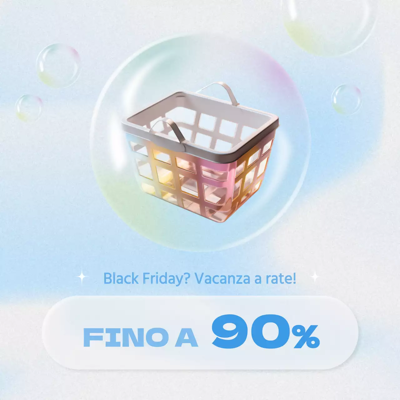 Annunci del Black Friday con un tocco di blu chiaro e di tendenza