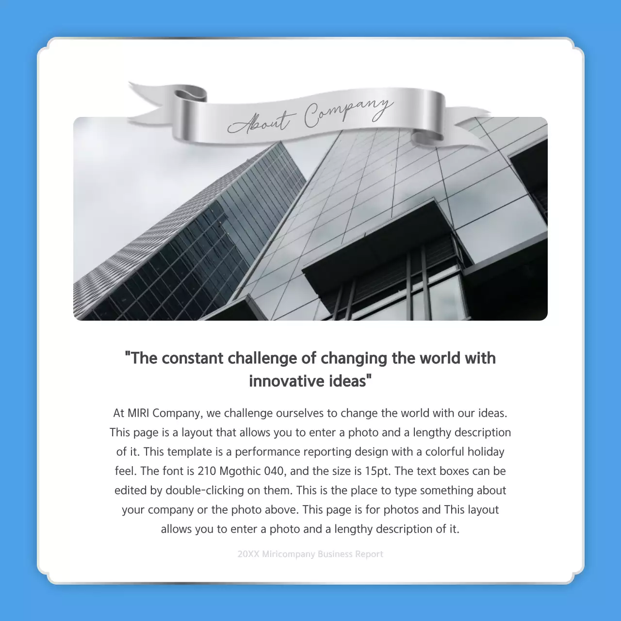 White Modern Business Report Instagram Carousel