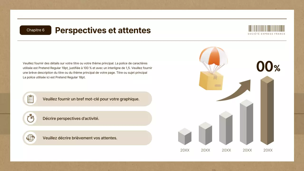 Plan d'affaires simple d'une entreprise de messagerie en marron et beige