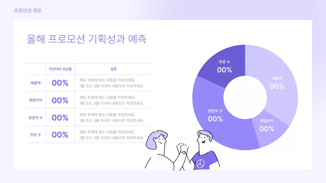 보라색과 회색의 심플한 프로모션 기획서