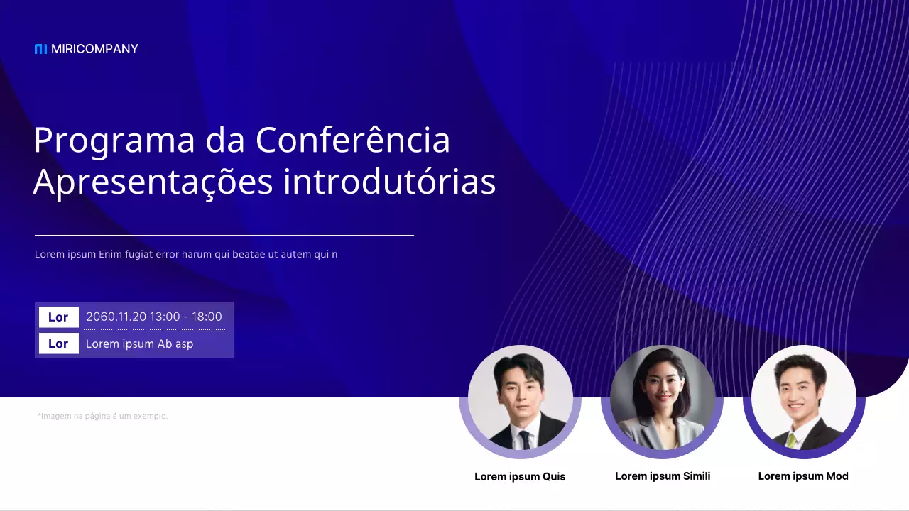 Uma luxuosa apresentação de conferência em azul-marinho