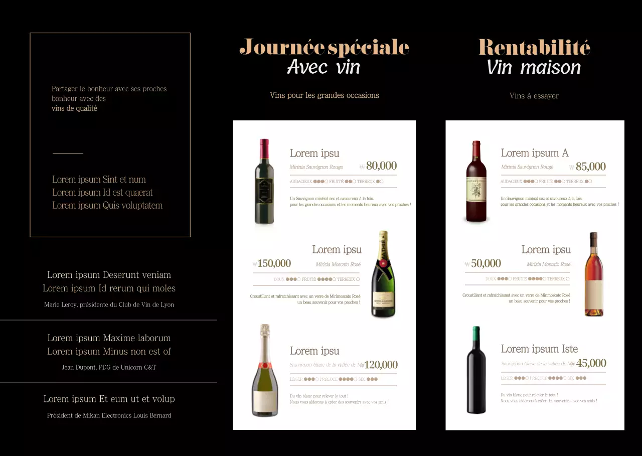 Voici notre coffret cadeau sophistiqué noir et or pour le vin de restaurant