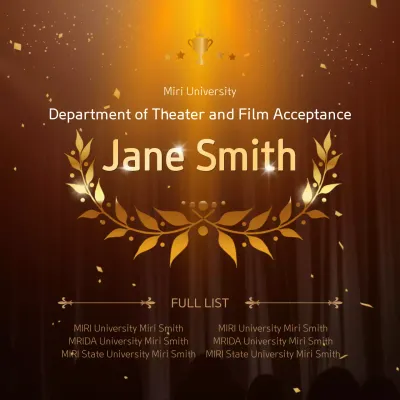 Gold Elegant Acceptance Announcement Social Media Post