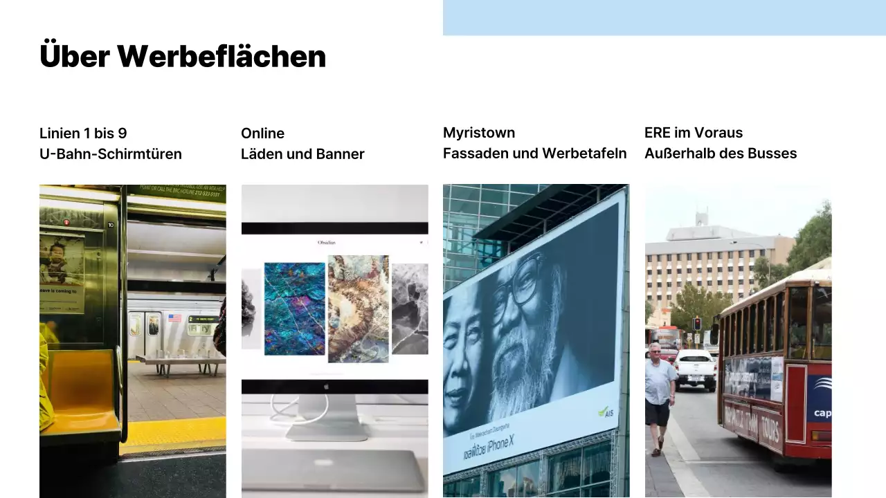 Moderner Vorschlag für einen Werbemittelverkauf in Hellblau