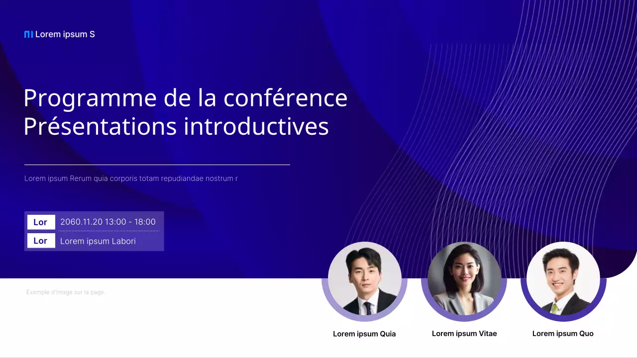 Une présentation de conférence luxueuse en bleu marine