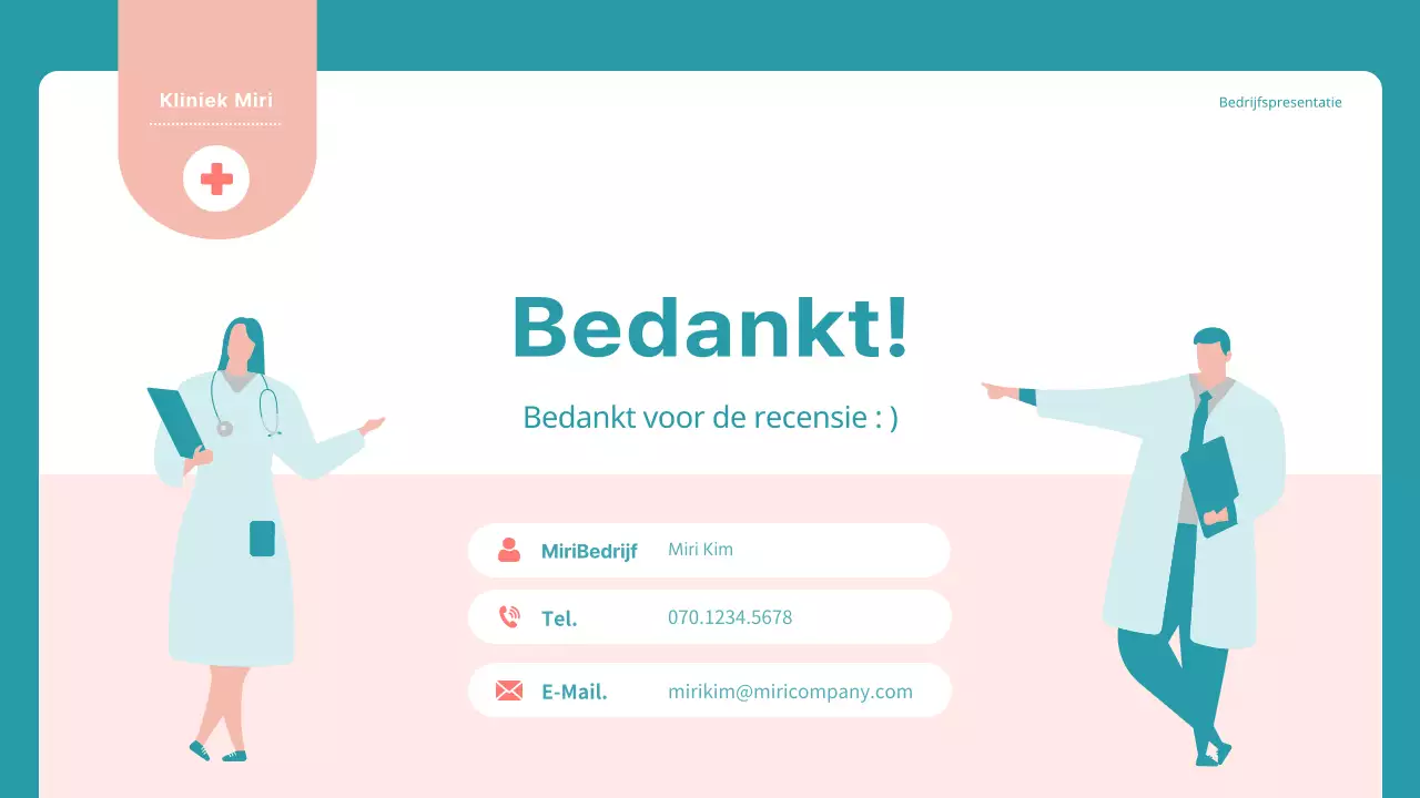 Eenvoudig marketingvoorstel voor ziekenhuizen in blauw en rood