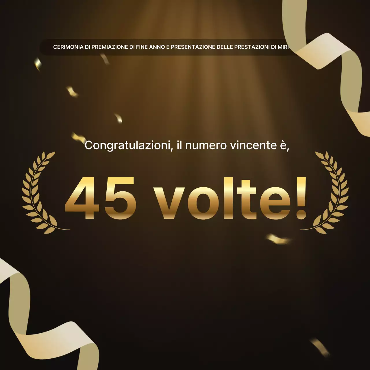 Presentazioni sulle performance dell'oro e del marrone di lusso e relazioni sugli eventi di fine anno