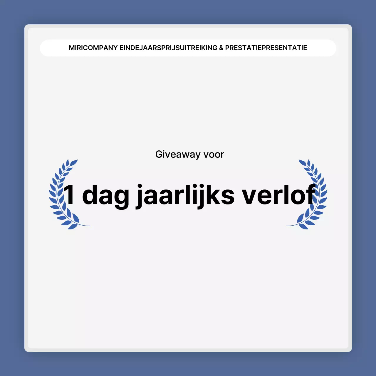 Een eenvoudige blauw-witte prestatiepresentatie en eindejaarsverslag