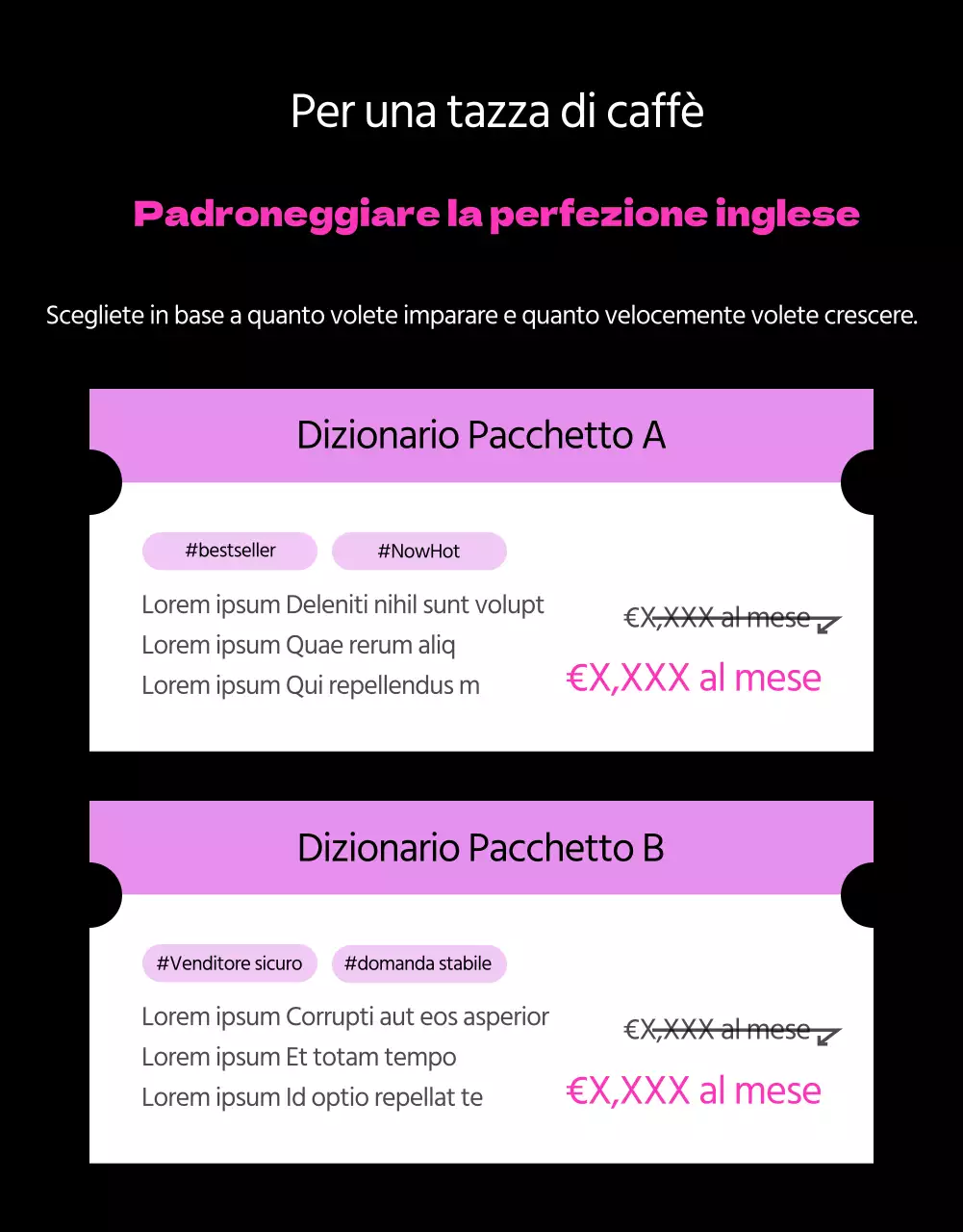 Promuovere l'apprendimento della lingua inglese in nero e in rosa