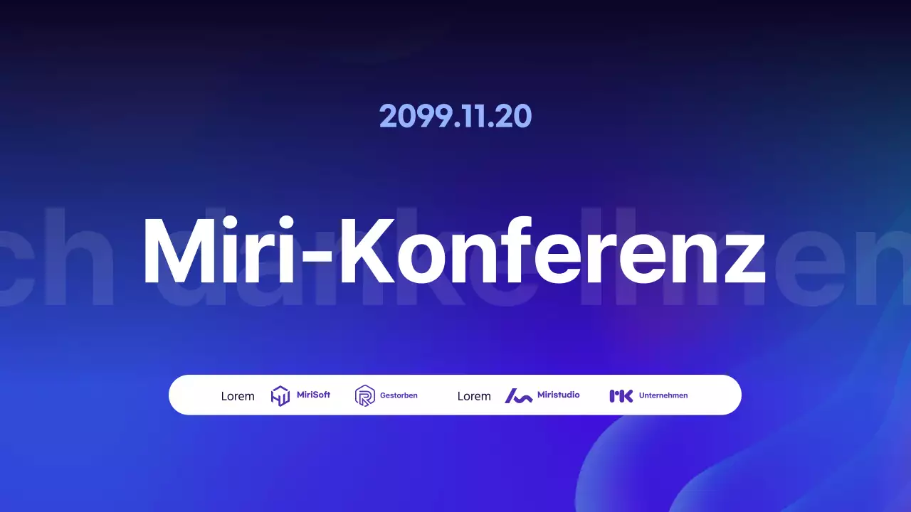 Einfache Beschreibung einer Rednerkonferenz mit lila Hintergrund