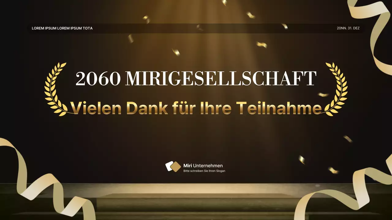 Eine luxuriöse Leistungspräsentation in Gold und Braun und ein Veranstaltungsbericht zum Jahresende