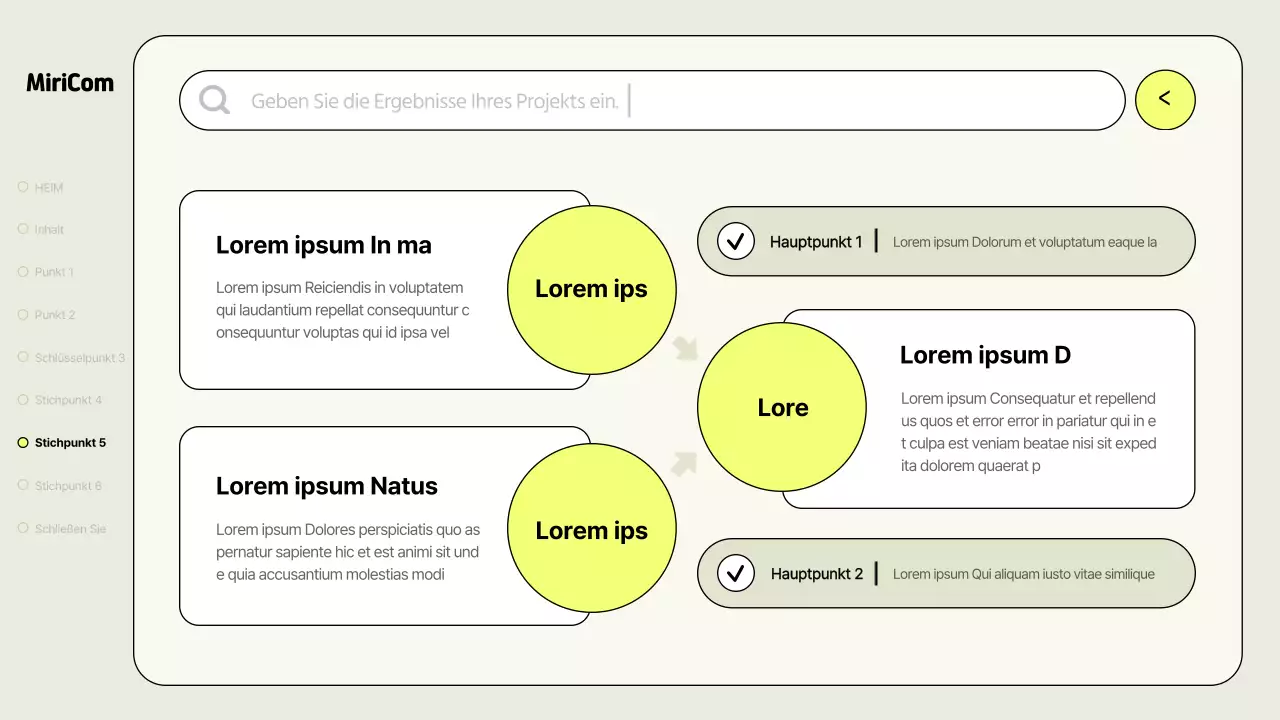 Ein einfacher Geschäftsbericht in Khaki und Neon