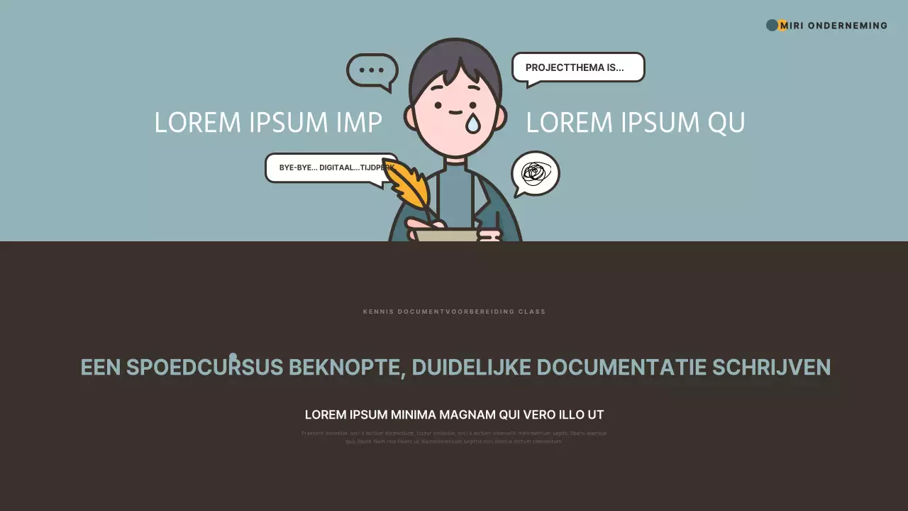 Een eenvoudige schrijfspecialiteit in mint en geel promoten