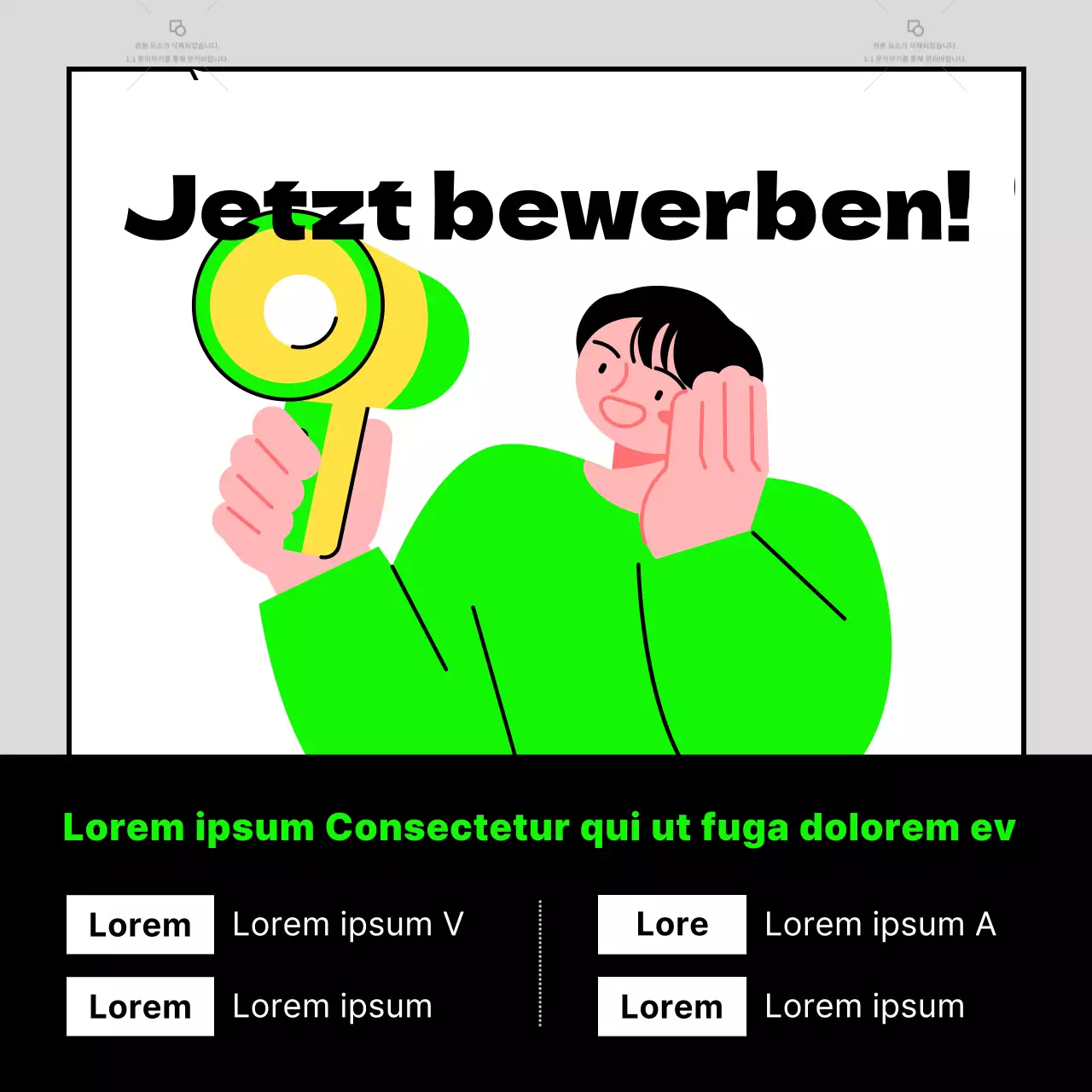 Trendige Teameinstellungsanzeigen mit grauem Hintergrund