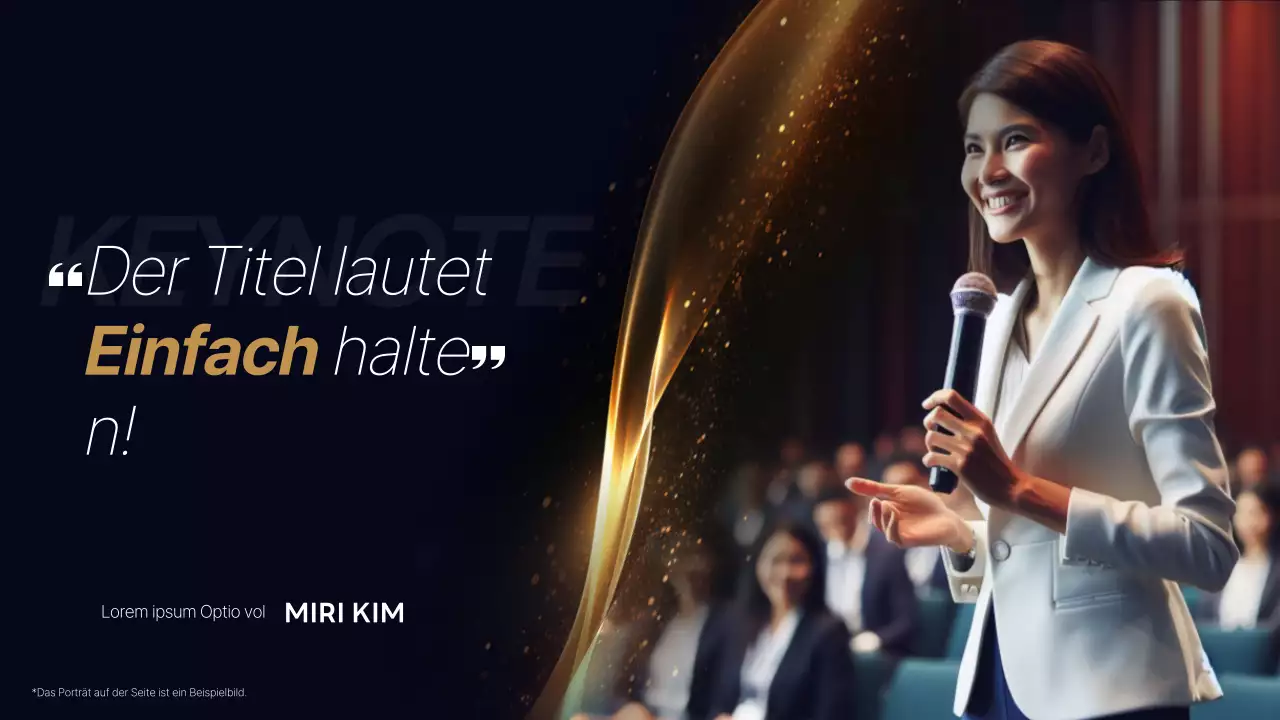 Eine luxuriöse Konferenzpräsentation in Marineblau und Gold