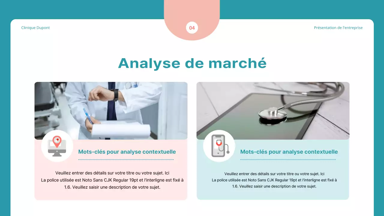 Proposition simple de marketing hospitalier en bleu et rouge