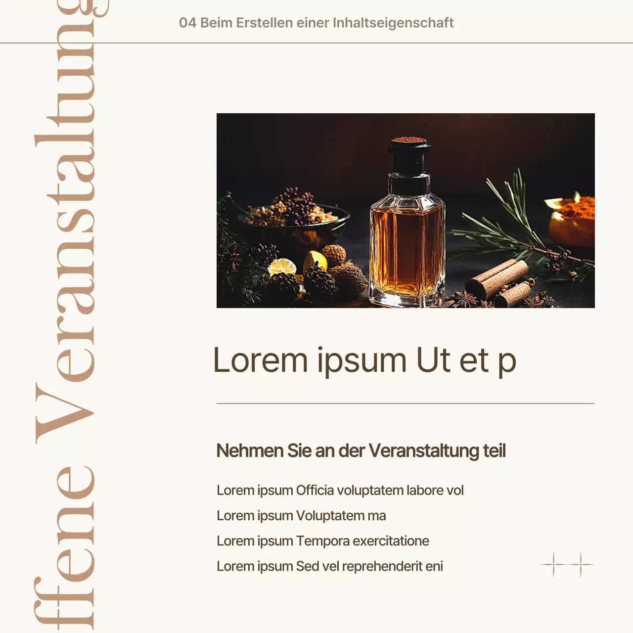 Ein beiger, minimalistischer, emotionaler Markenposten