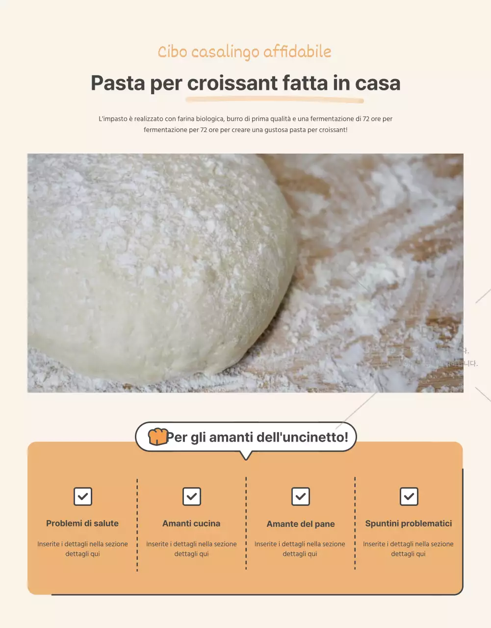 Promuovere la vendita di un colletto di base all'uncinetto arancione e beige.