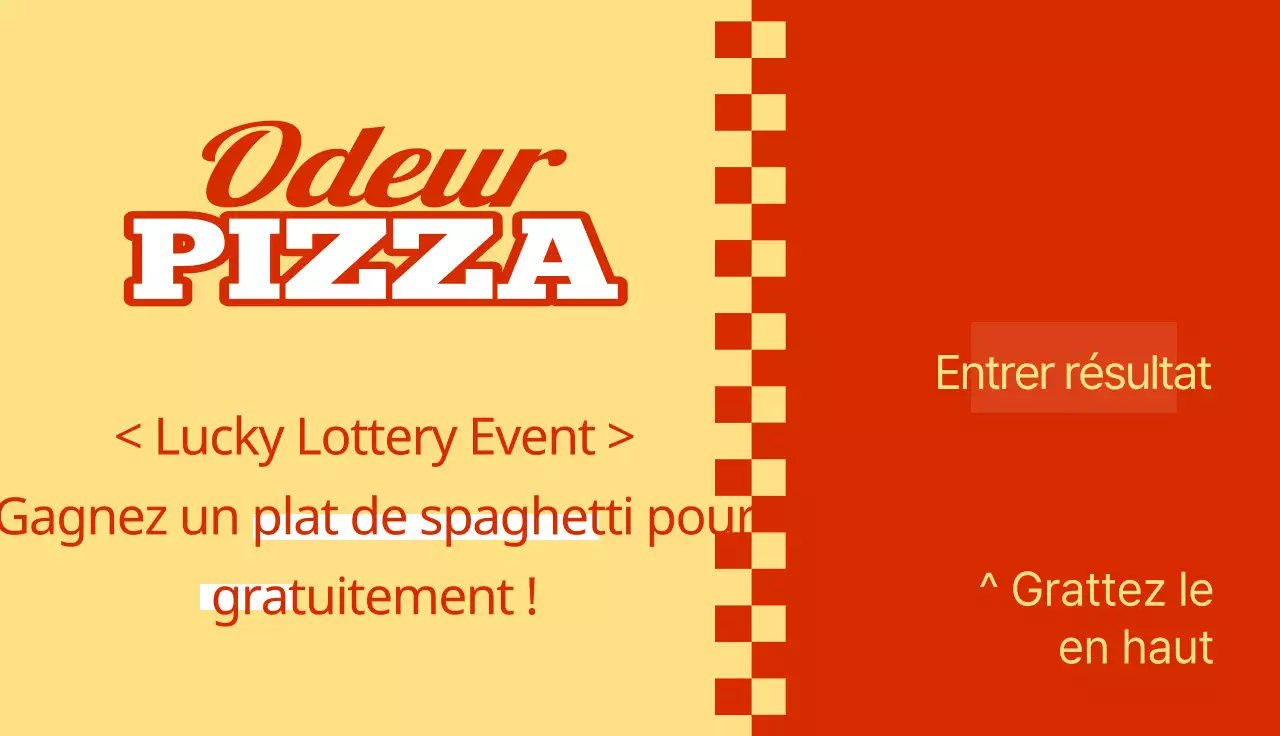 Loterie pour une pizzeria d'inspiration rétro