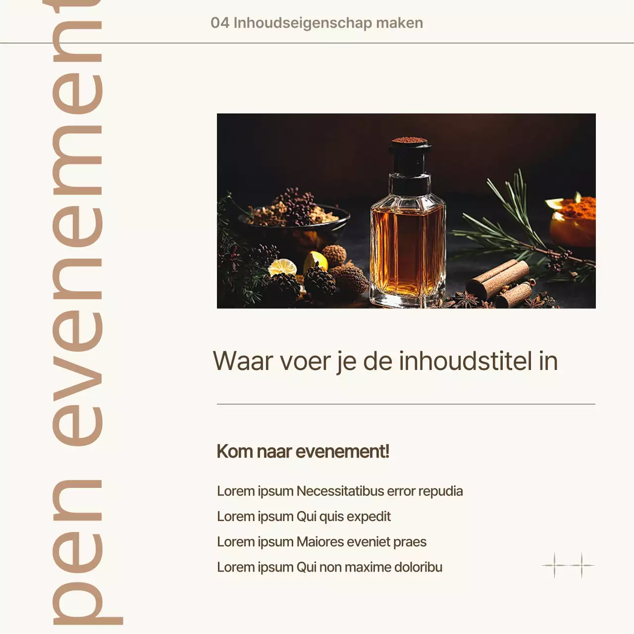 Een beige, minimalistische, emotionele merkpost