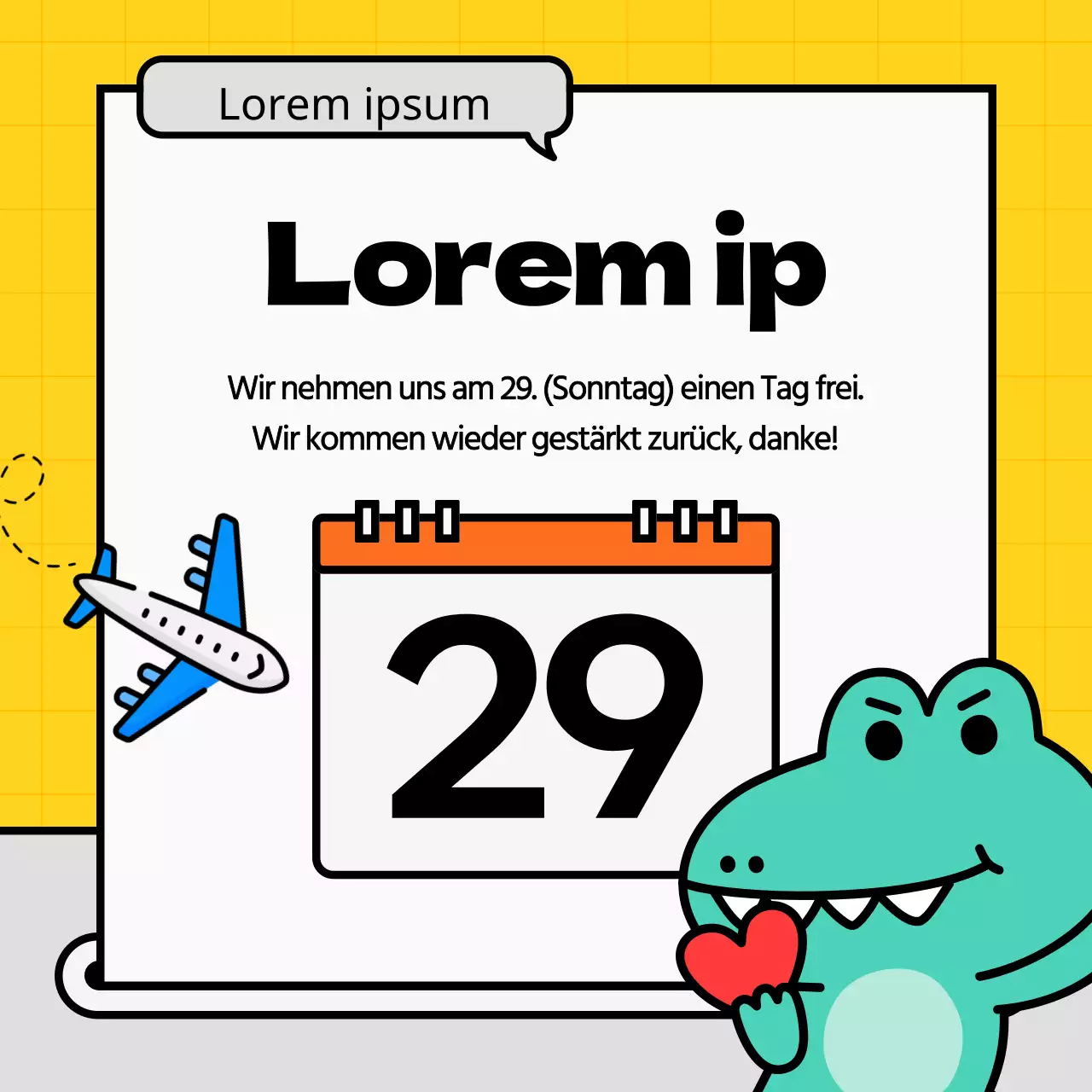 Kitschige orangefarbene Ankündigungen für kleine Unternehmen in den sozialen Medien