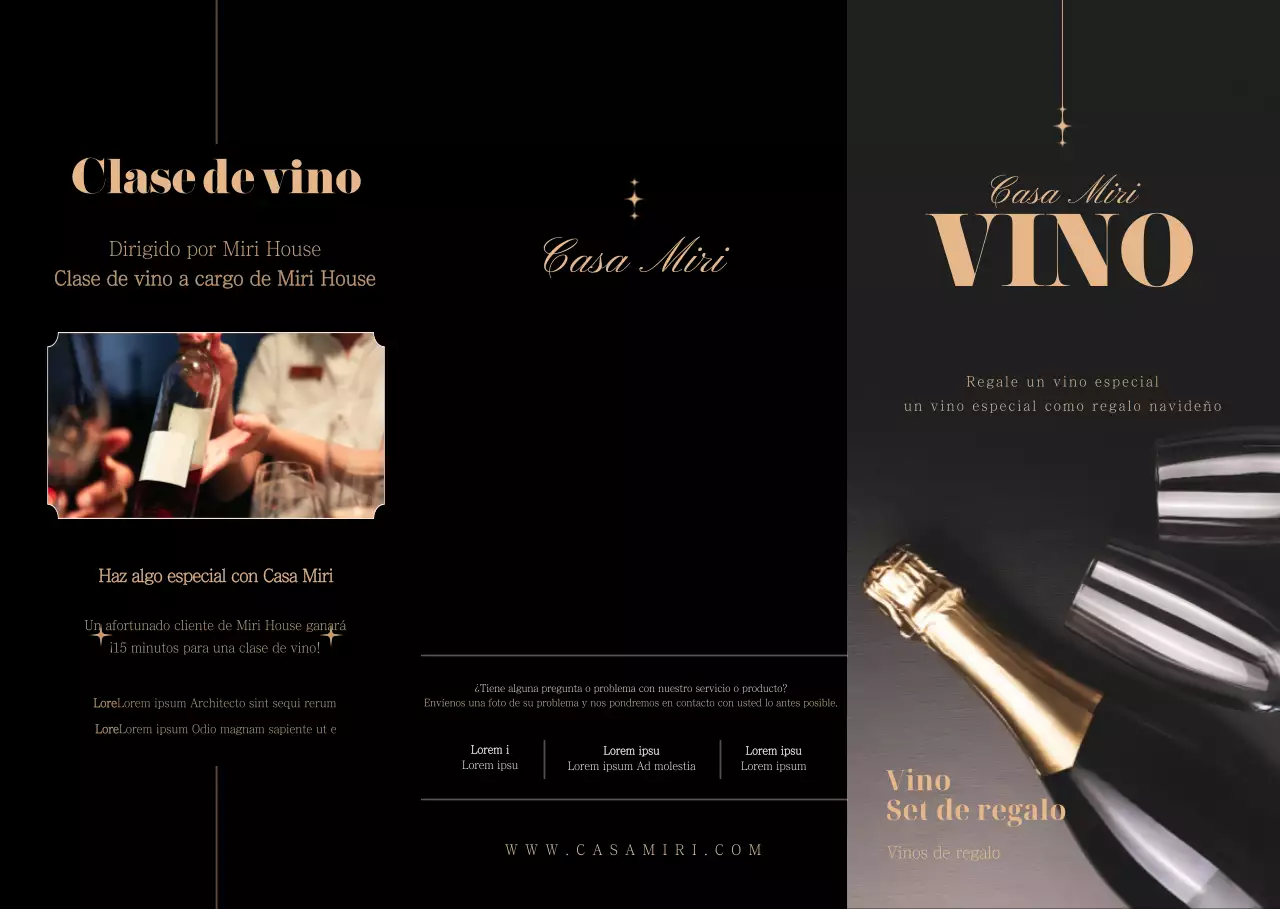 Presentamos nuestro sofisticado estuche de vino negro y dorado para restaurante