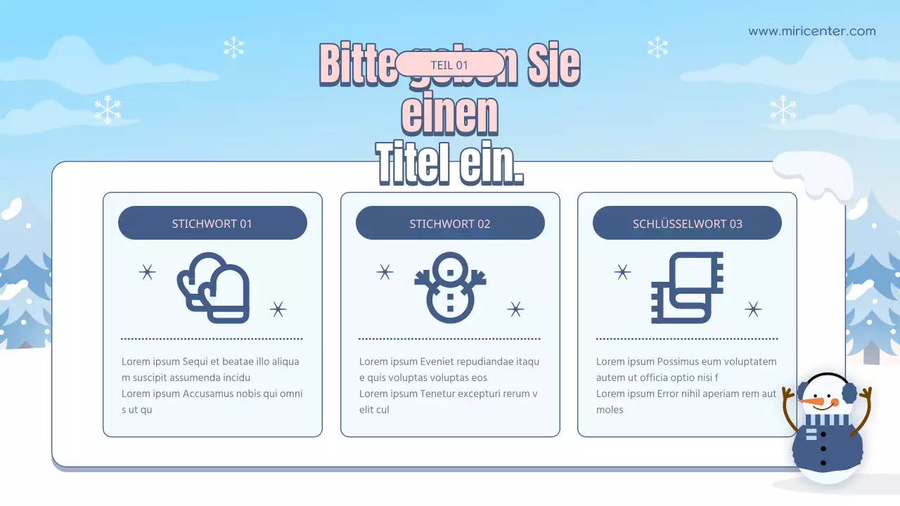 Hellblaue und weiße natürliche Winterpause Freiwilligenausbildung Leitfaden
